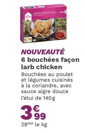 6 bouchées façon larb chicken