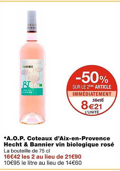 a.o.p. côteaux d'aix-en-provence hecht & bannier vin biologique rosé