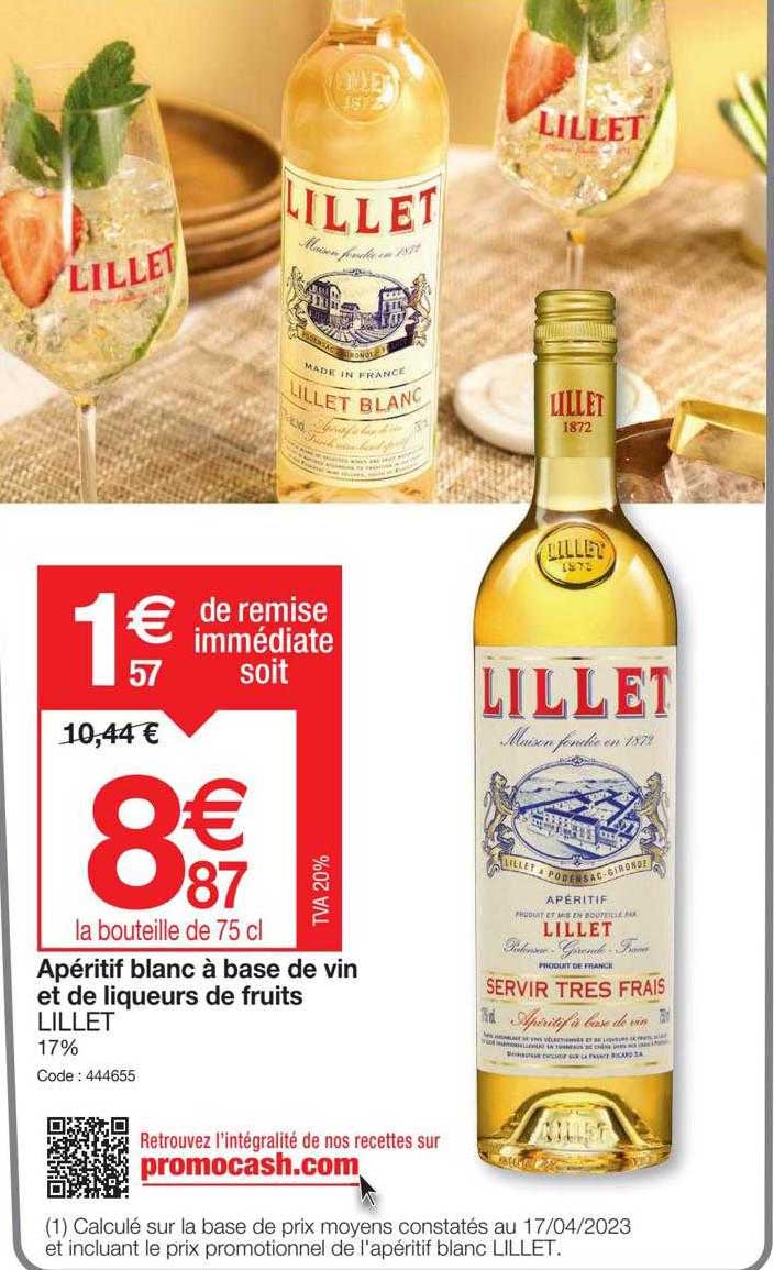 apéritif blanc à base de vin et de liqueurs de fruits lillet