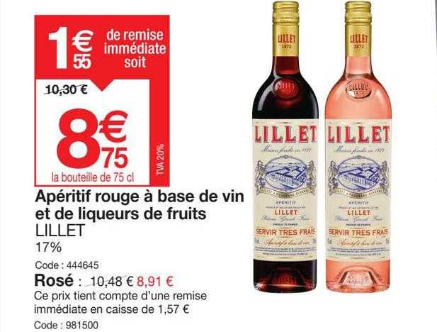 apéritif rouge à base de vin et de liqueurs de fruits lillet