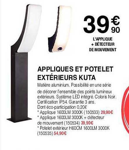 appliques et potelet extérieurs kuta