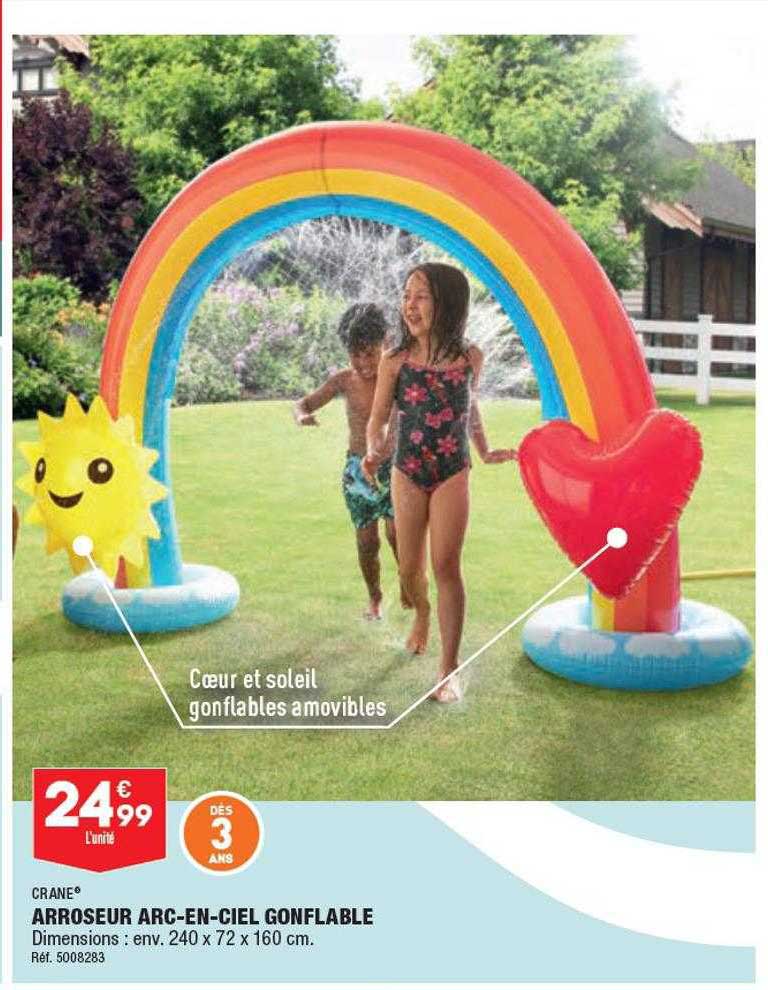 arroseur arc-en-ciel gonflable crane