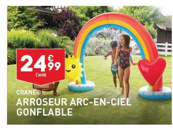 arroseur arc-en-ciel gonflable crane