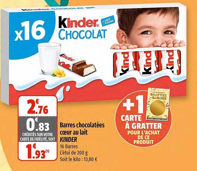 Barres Chocolatées Cœur Au Lait Kinder
