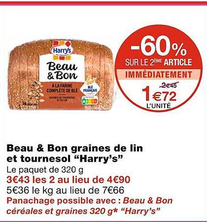 Beau & Bon Graines De Lin Et Tournesol "harry's"
