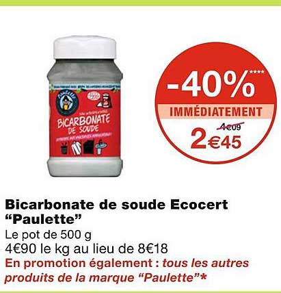 Bicarbonate De Soude écocert "paulette"