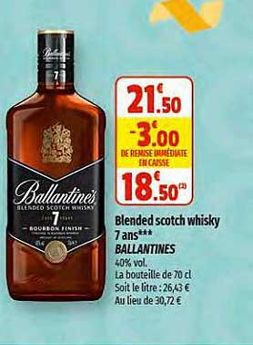blended scotch whisky 7 ans ballantines