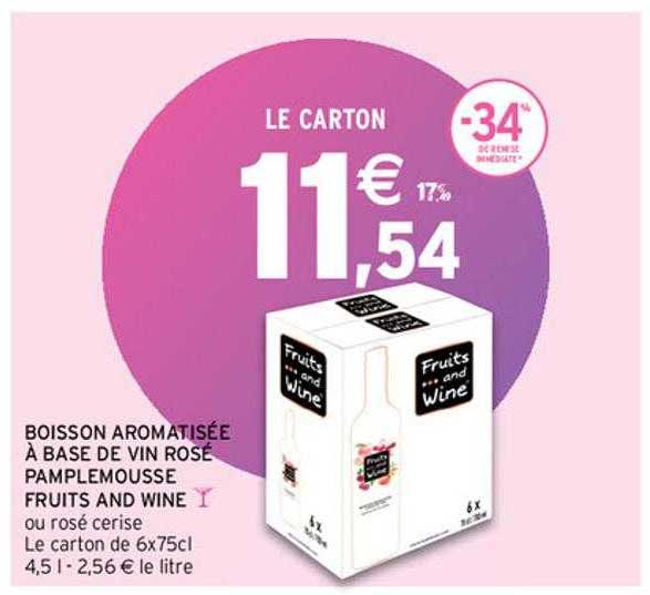 boisson aromatisée à base de vin rosé pamplemousse fruits and wine