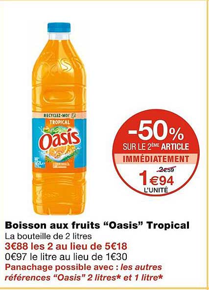 Boisson Aux Fruits "oasis" Tropical