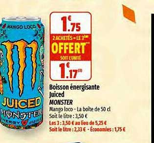 boisson énergisante juiced monster