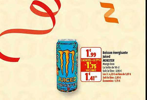 boisson énergisante juiced monster