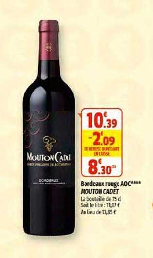 bordeaux rouge aoc mouton cadet