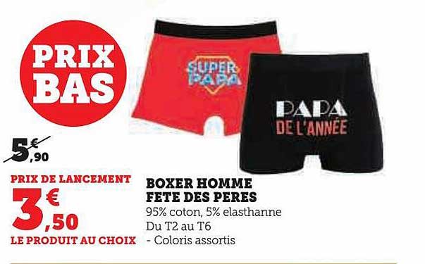 boxer homme fête des pères