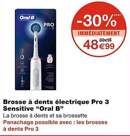 brosse à dents électrique pro 3 sensitive "oral b"