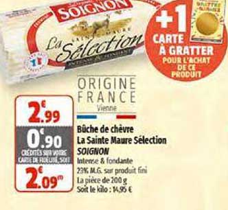 bûche de chèvre la sainte maure sélection soignon