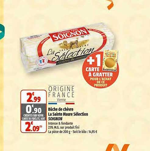 bûche de chèvre la sainte maure sélection soignon