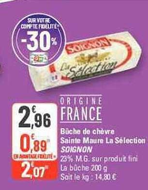 bûche de chèvre sainte maure la sélection soignon