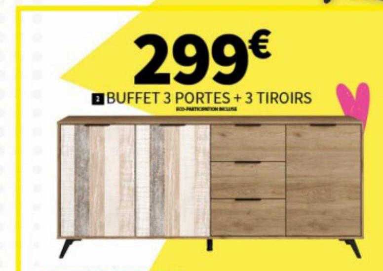 Buffet 3 Portes + 3 Tiroirs