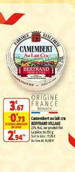 camembert au lait cru bertrand village