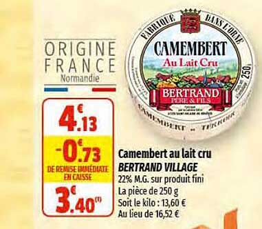 camembert au lait cru bertrand village