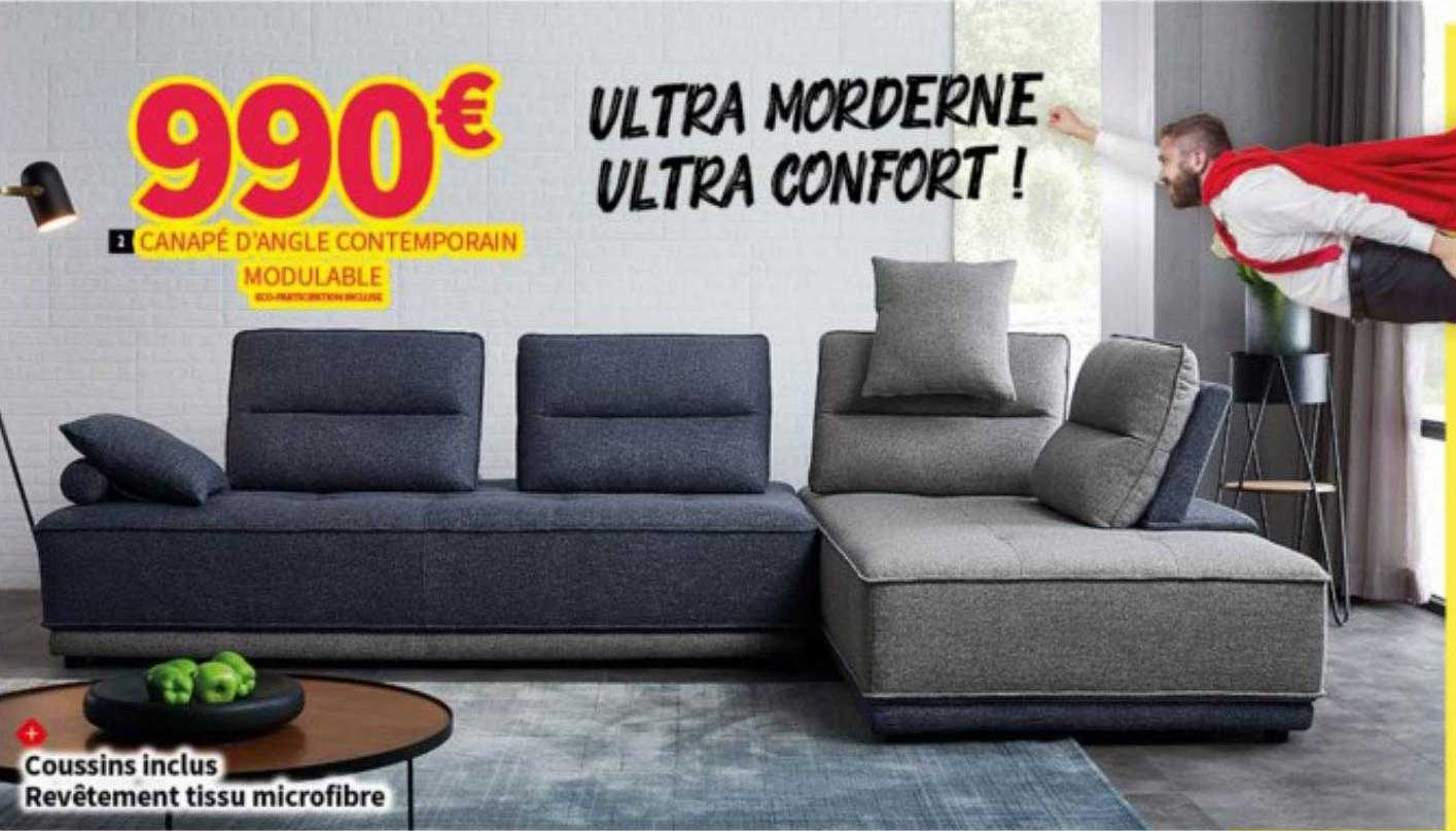 canapé d'angle contemporain modulable