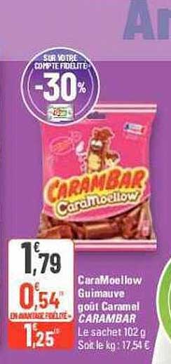 cara moellow guimauve goût caramel carambar
