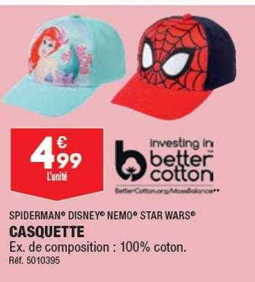 casquette spiderman disney nemo star wars