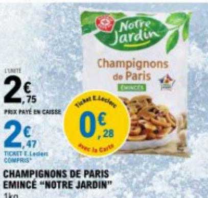 champignons de paris émincé "notre jardin"