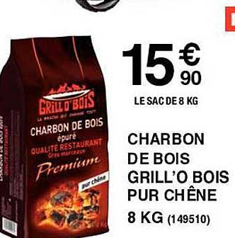 Charbon De Bois Grill'o Bois Pur Chêne 8 Kg