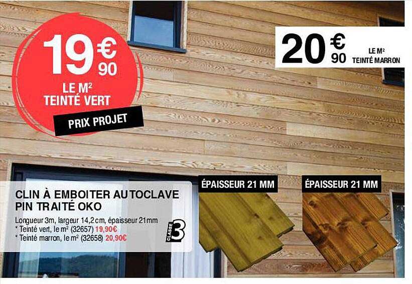 clin à emboîter autoclave pin traité oko