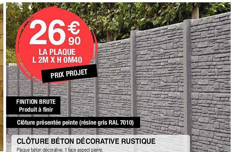clôture béton décorative rustique