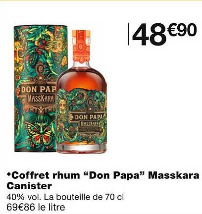 coffret rhum "don papa" masskara  canister