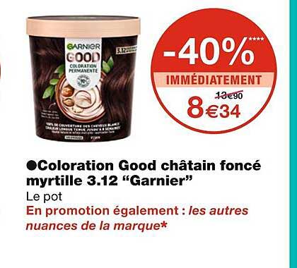 coloration good châtain foncé myrtille 3.12 "garnier"
