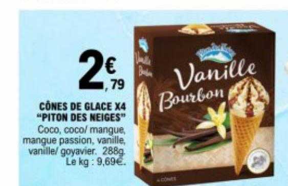 cônes de glace x 4 "piton des neiges"