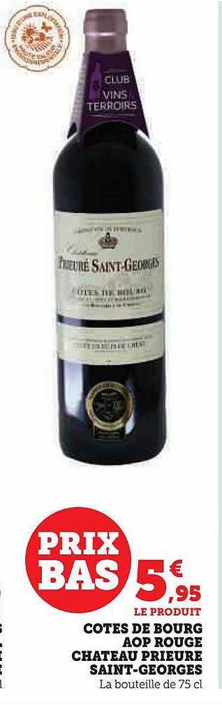 côtes de bourg aop rouge château prieure saint-georges