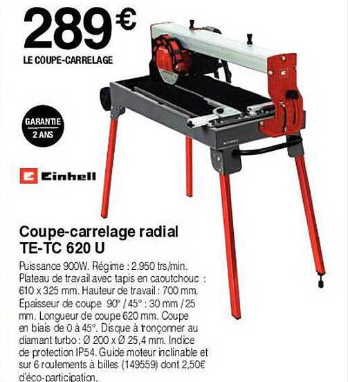 coupe-carrelage radial te-tc 620 u einhell