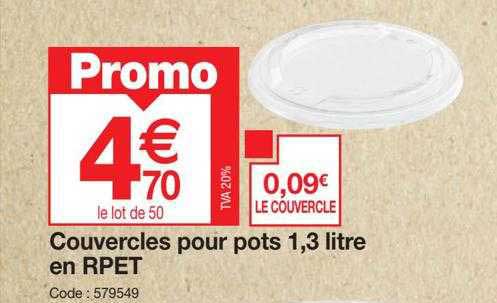 couvercles pour pots 1,3 litre en rpet