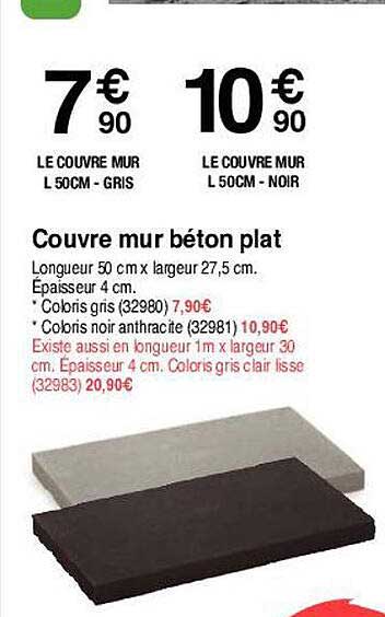 couvre mur béton plat