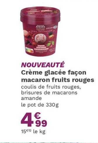 crème glacée façon macaron fruits rouges