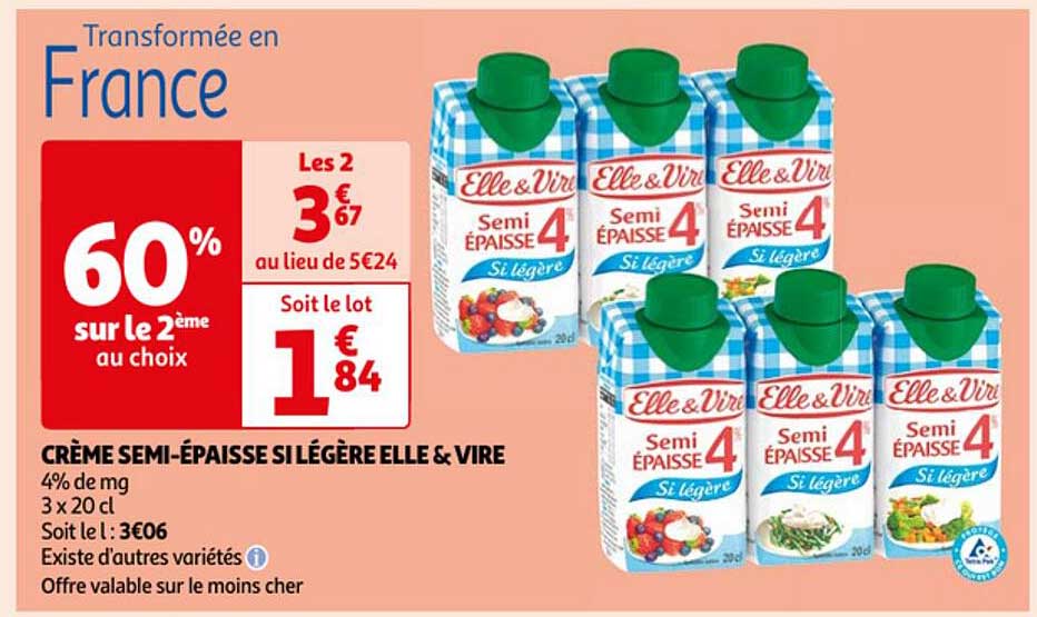 crème semi-épaisse si légère elle & vire