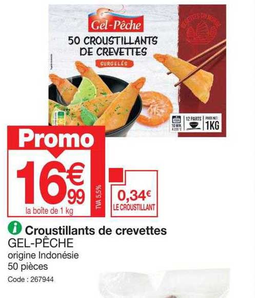 croustillants de crevettes gel-pêche