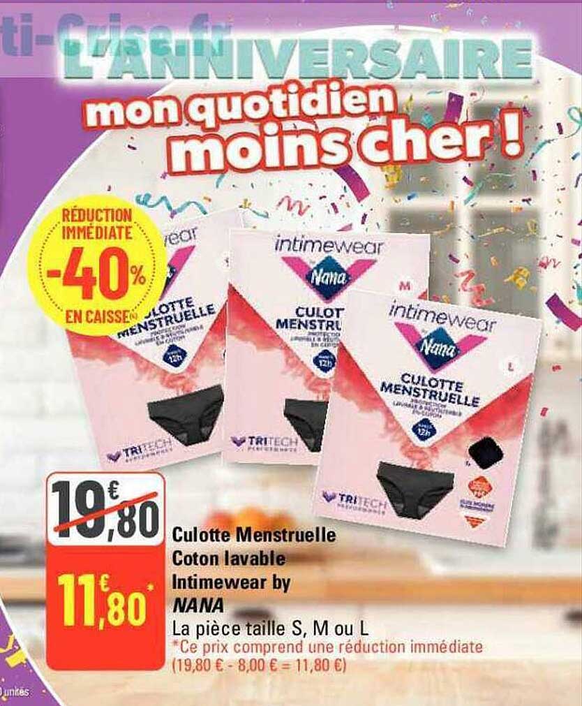 culotte menstruelle coton lavable intimewear by nana