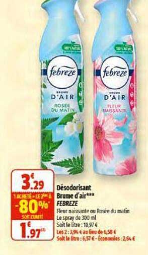 désodoridant brume d'air febrèze