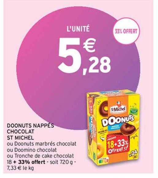 Doonuts Nappés Chocolat St Michel
