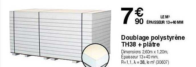 doublage polystyrène th38 + plâtre