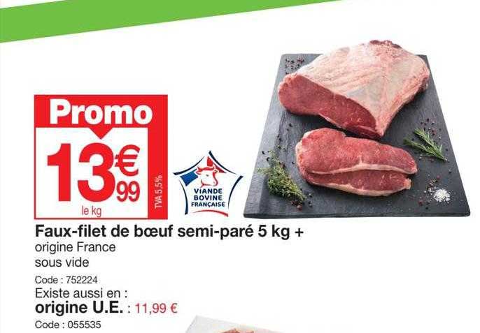 faux-filet de bœuf semi-paré 5 kg+