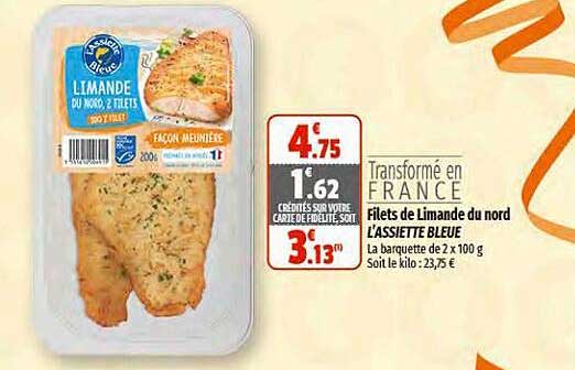 filets de limande du nord l'assiette bleue