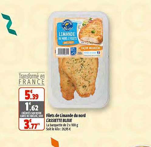 filets de limande du nord l'assiette bleue