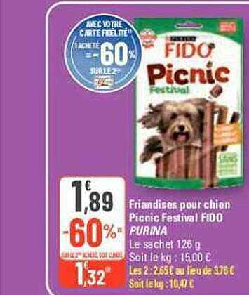 friandises pour chien picnic festival fido purina