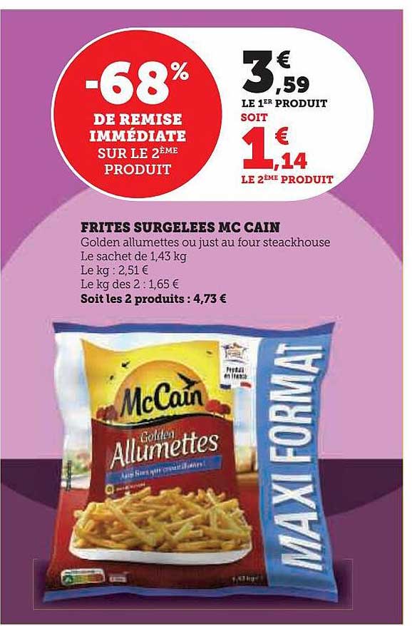 frites surgelées mc cain